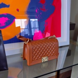 Chic Brown Quilted Leather Bag